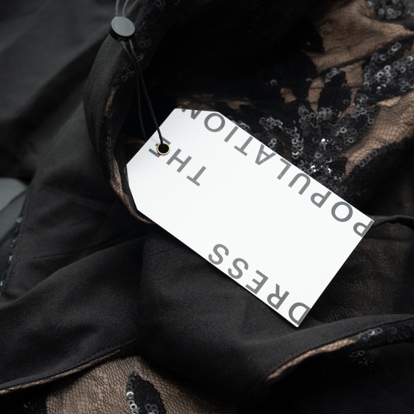 Dress The Population Courtney Sequin Overlay Dress Small - Picture 9 of 16